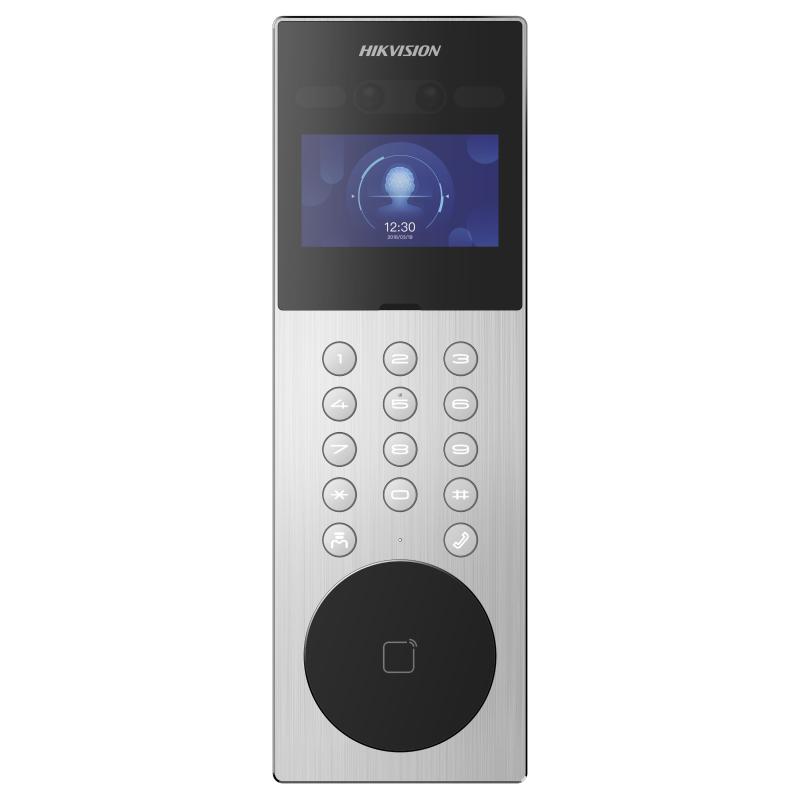 Station de porte à reconnaissance faciale Hikvision DS-KD9203-ME6 série IP Ultra avec écran LCD 4,3 pouces, 2 objectifs HD grand angle 2 MP, IP65